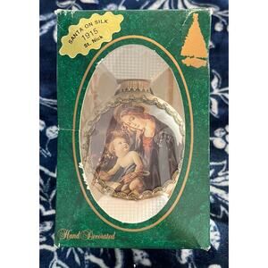 Vintage Krebs Glass Ornament 2000 Virgin and Child Botticelli